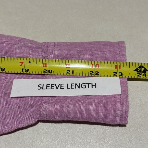 J. Crew Women Baird McNutt Irish Linen Slim Fit Button Up Shirt Sz 4 Pink Preppy - Picture 7 of 9